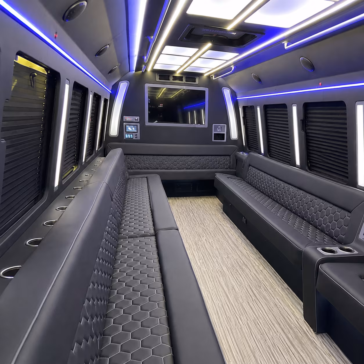 bossier city 40 passenger party bus inside