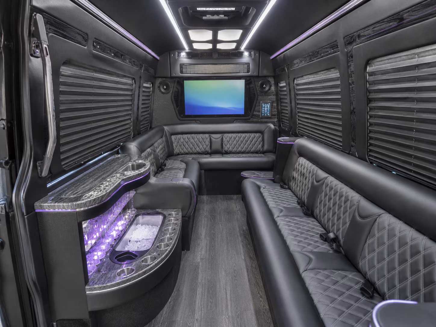 bossier city 40 passenger party bus interior